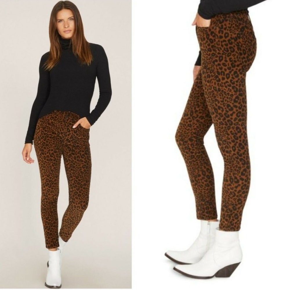 Sanctuary Leopard Corduroy Social Skinny Pants Brown Cords 27 4 Animal Print EUC